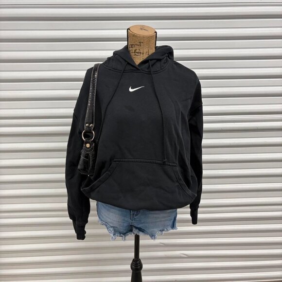 Black Nike Center Swoosh Hoodie - Picture 1 of 8
